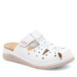 Klapki Rieker. Białe klapki Rieker, bez wzorów, bez obcasa. Za 339.99 zł.