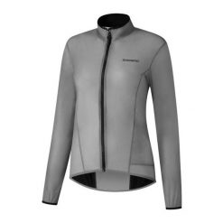 Fahrrad- Windjacke Damska kurtka wiatrówka SUMIRE Light, antracytowo-szara. Szare kurtki sportowe Shimano, bez wzorów, z materiału, bez kaptura, rowerowe. W wyprzedaży za 289.55 zł.