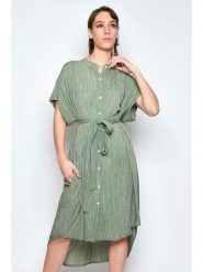 H.H.G. Sukienka w kolorze khaki rozmiar: XL. Brązowe sukienki H.H.G., na co dzień, xl, bez wzorów, z wiskozy, bez kołnierzyka, bez ramiączek, midi, proste. Za 118.84 zł.