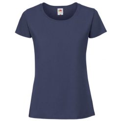 Koszulka Damska Iconic 195 Premium Ringspun Cotton T-shirt. Niebieskie t-shirty FRUIT OF THE LOOM, l, bez wzorów, bez kołnierzyka, bez ramiączek. Za 35.99 zł.