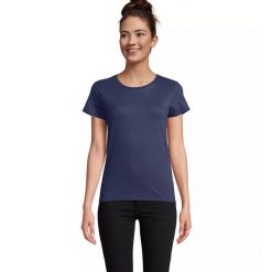 Dopasowana koszulka T-shirt z jerseyu dla kobiet Sol's Pioneer. Niebieskie bluzki SOL'S, s, bez wzorów, z jersey, bez kołnierzyka, bez ramiączek. Za 30.50 zł.