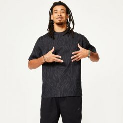 Koszulka do tańca Starever oversize. Czarne bluzki STAREVER, xl, bez wzorów, z bawełny, sportowe, bez kołnierzyka, bez ramiączek. W wyprzedaży za 29.99 zł.