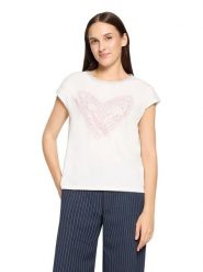 CARTOON Koszulka w kolorze kremowym rozmiar: 40. Brązowe bluzki Cartoon, bez wzorów, z bawełny, bez kołnierzyka, bez ramiączek. Za 69.99 zł.