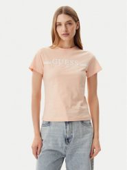 Guess T-Shirt V5GI03 I3Z14 Pomarańczowy Regular Fit. Brązowe t-shirty Guess, xs, z aplikacjami, z bawełny, bez kołnierzyka, bez ramiączek. Za 119.99 zł.