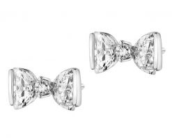 Kolczyki srebrne z cyrkoniami - kokardki. Szare kolczyki Apart, z cyrkonią, srebrne. Za 99.00 zł.