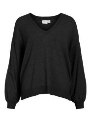 Vila Sweter "Comfy" w kolorze czarnym rozmiar: XS. Czarne swetry Vila, s, bez wzorów, z wiskozy, bez ramiączek. Za 94.45 zł.