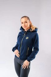 Bluza jeździecka Josie. Niebieskie bluzy JD ATTACK, l, bez wzorów, z bawełny, bez kaptura. Za 332.05 zł.