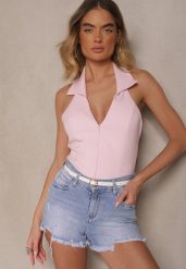 Niebieskie Szorty Jeansowe z Bawełny Ozdobione Cyrkoniami Folisca. Niebieskie szorty Renee, z aplikacjami, z bawełny, eleganckie. Za 74.99 zł.