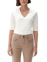 S.Oliver Bluzka w kolorze białym rozmiar: 40. Białe bluzki S.Oliver, s, bez wzorów, z wiskozy, bez kołnierzyka, bez ramiączek. Za 96.83 zł.