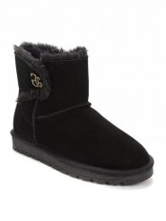 Gooce Skórzane botki zimowe "Gabriela" w kolorze czarnym rozmiar: 38. Czarne botki Gooce, na zimę, z aplikacjami, ze skóry, bez obcasa, bez zapięcia. Za 255.45 zł.