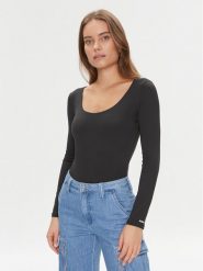 Guess Body Chia V3BP22 KC450 Czarny Slim Fit. Czarne body Guess, l, z aplikacjami, z syntetyku. Za 159.99 zł.