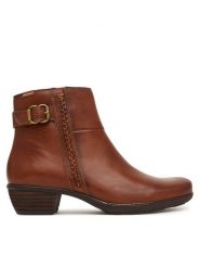 Pikolinos Botki Utiel W7P-8501 Brązowy. Brązowe botki Pikolinos, bez wzorów, ze skóry, bez obcasa, na słupku, bez zapięcia. Za 759.99 zł.