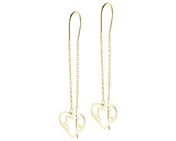 Złote kolczyki - koty, serca. Żółte kolczyki Apart, złote. Za 719.00 zł.