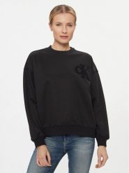 Calvin Klein Jeans Bluza Chenille J20J221729 Czarny Regular Fit. Czarne bluzy Calvin Klein Jeans, s, bez wzorów, z jeansu, bez kaptura. Za 249.99 zł.