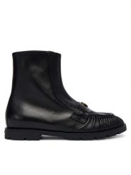 PINKO Botki Nora 03 SD0437P003 Czarny. Czarne botki Pinko, bez wzorów, ze skóry, bez obcasa, na płaskiej podeszwie, bez zapięcia. Za 1,689.00 zł.