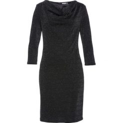 Sukienka shirtowa Premium bonprix czarno-srebrny. Czarne sukienki bonprix, bez wzorów, bez kołnierzyka, bez ramiączek, dopasowane. Za 59.99 zł.