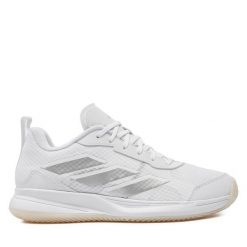 Buty do tenisa adidas. Białe obuwie sportowe Adidas, bez zapięcia, tenisowe. Za 269.99 zł.