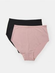 Prążkowane figi z wysokim stanem 2 pack - różowy. Czerwone figi Sinsay, l, bez wzorów, prążkowane. Za 19.99 zł.