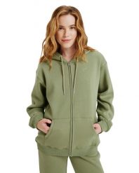 Bluza z kapturem dla Kobiety SURF STOKED ZIPPED BRUSHED Zielony. Zielone bluzy Roxy, l, bez wzorów, z bawełny, z kapturem. Za 249.99 zł.