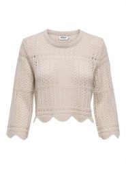 ONLY Sweter w kolorze kremowym rozmiar: S. Brązowe swetry Only, s, bez wzorów, bez ramiączek. Za 66.16 zł.