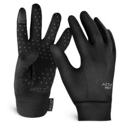 Rękawiczki termiczne unisex czarne 4FIZJO do biegania. Czarne rękawiczki 4FIZJO, bez wzorów, sportowe. Za 45.00 zł.