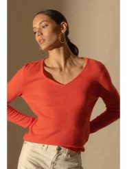 Perfect Cashmere Kaszmirowy sweter "Shannon" w kolorze pomarańczowym rozmiar: S. Pomarańczowe swetry Perfect Cashmere, s, bez wzorów, z kaszmiru, bez ramiączek. Za 391.95 zł.