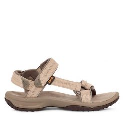 Sandały Teva. Brązowe sandały Teva, bez wzorów, sportowe, bez obcasa, bez zapięcia. Za 329.99 zł.