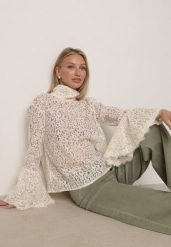 Beżowa Wiskozowa Bluzka z Koronki z Bawełną Kokardą i Rozszerzanymi Rękawami Andrice. Brązowe bluzki Born2be, l, bez wzorów, z bawełny, klasyczne, bez kołnierzyka, bez ramiączek. Za 139.99 zł.