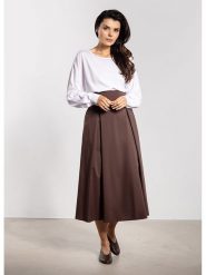 Awama Spódnica w kolorze brązowym rozmiar: XL. Brązowe spódnice Awama, xl, bez wzorów, z tkaniny, maxi. Za 135.81 zł.