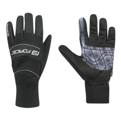 Rękawiczki rowerowe zimowe dla dorosłych Force Windster Spring. Czarne rękawiczki FORCE, bez wzorów, sportowe. Za 109.99 zł.