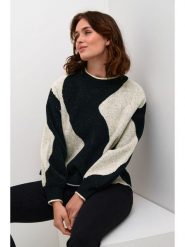 Kaffe Sweter w kolorze czarno-jasnoszarym rozmiar: XXL. Czarne swetry Kaffe, xxl, bez wzorów, ze splotem, bez ramiączek. Za 188.95 zł.