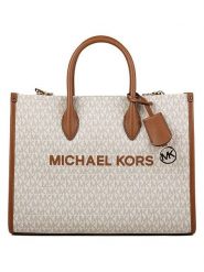 Michael Kors Torebka w kolorze beżowym - 35 x 27 x 12 cm rozmiar: onesize. Brązowe torby na ramię Michael Kors, bez wzorów, z materiału, przez ramię, bez dodatków. Za 644.95 zł.