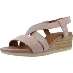 Sandały GEOX D ISCHIA CORDA Rose. Czerwone sandały Geox, bez wzorów, ze skóry, sportowe, bez obcasa, bez zapięcia. Za 366.99 zł.
