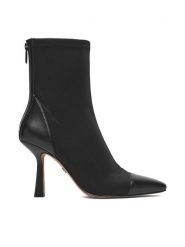 Nine West Botki CEO-NOURA-01 Czarny. Czarne botki Nine West, bez wzorów, z materiału, bez obcasa, na szpilce, bez zapięcia. Za 279.99 zł.
