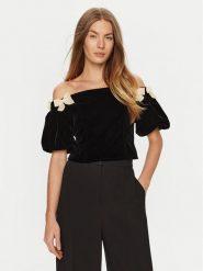 Eleh Bluzka E00201 Czarny Regular Fit. Czarne bluzki Eleh, s, bez wzorów, z bawełny, bez kołnierzyka, bez ramiączek. Za 199.99 zł.
