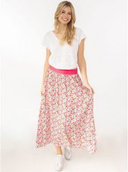 Zwillingsherz Spódnica "Flower Field" w kolorze białym rozmiar: L/XL. Białe spódnice Zwillingsherz, na co dzień, l, bez wzorów, z wiskozy, maxi, proste. Za 104.99 zł.