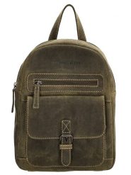 HIDE & STITCHES Skórzany plecak w kolorze khaki - 20,5 x 28,5 x 11 cm rozmiar: onesize. Brązowe plecaki HIDE & STITCHES, bez wzorów, z materiału. Za 208.99 zł.