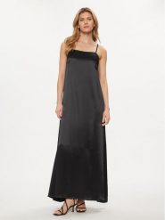 Fracomina Sukienka letnia FS24SD3006W45101 Czarny Loose Fit. Czarne sukienki Fracomina, na lato, s, bez wzorów, z wiskozy, bez kołnierzyka, bez ramiączek. Za 339.99 zł.