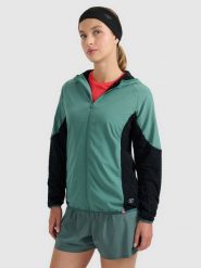 4F Bluza do biegania w terenie Primaloft Active damska - turkusowa M. Niebieskie bluzy 4f, l, bez wzorów, z materiału, bez kaptura. Za 299.99 zł.