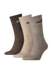 Skarpety Puma Crew Sock 3 szt. brązowe 35-38. Brązowe skarpety Puma, bez wzorów, z bawełny. Za 120.99 zł.