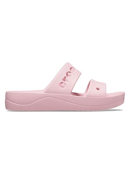 Crocs Klapki w kolorze jasnoróżowym rozmiar: 42/43. Różowe klapki Crocs, bez wzorów, z otwartym noskiem, bez obcasa. Za 100.52 zł.