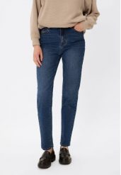 Jeansy damskie, Straight Leg, D-GOYA 3. Niebieskie jeansy Volcano, s, bez wzorów. Za 169.99 zł.
