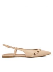 Guess Baleriny FLPDOR LEA05 Beżowy. Brązowe baleriny Guess, z aplikacjami, ze skóry, bez obcasa. Za 589.99 zł.