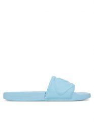 Calvin Klein Jeans Klapki Slide Pu Hf Mg YW0YW01879 Błękitny. Niebieskie klapki Calvin Klein Jeans, bez wzorów, z jeansu, bez obcasa. Za 149.99 zł.