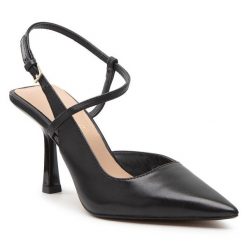 Sandały Aldo. Czarne sandały Aldo, bez wzorów, bez obcasa, na szpilce, bez zapięcia. Za 399.99 zł.