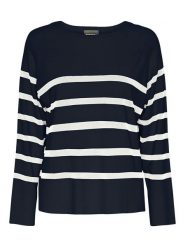 Pieces Sweter "Sia" w kolorze granatowo-białym rozmiar: S. Niebieskie swetry Pieces, s, bez wzorów, z wiskozy, bez ramiączek. Za 66.00 zł.