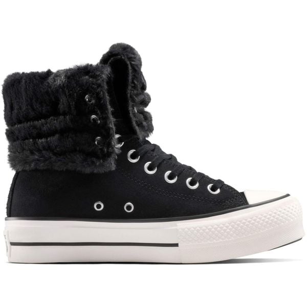 Buty sportowe Converse Chuck Taylor All Star Fold Over Lift Platform. Czarne obuwie sportowe Converse, z zamszu, bez zapięcia, na fitness i siłownię. Za 690.00 zł.