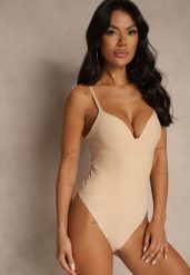 Beżowe Body Modelujące Halatila. Brązowe body Renee, l, bez wzorów, z jeansu. Za 79.99 zł.
