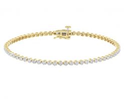 Bransoletka z żółtego złota z brylantami - 17 cm - 0,97 ct - próba 585. Żółte bransoletki Apart, z brylantem, złote. Za 12,590.00 zł.