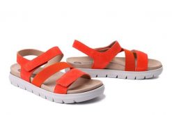 DR. BRINKMANN 710270-62 orange, sandały damskie. Brązowe sandały Dr. Brinkmann, bez wzorów, ze skóry, bez obcasa, bez zapięcia. Za 280.42 zł.